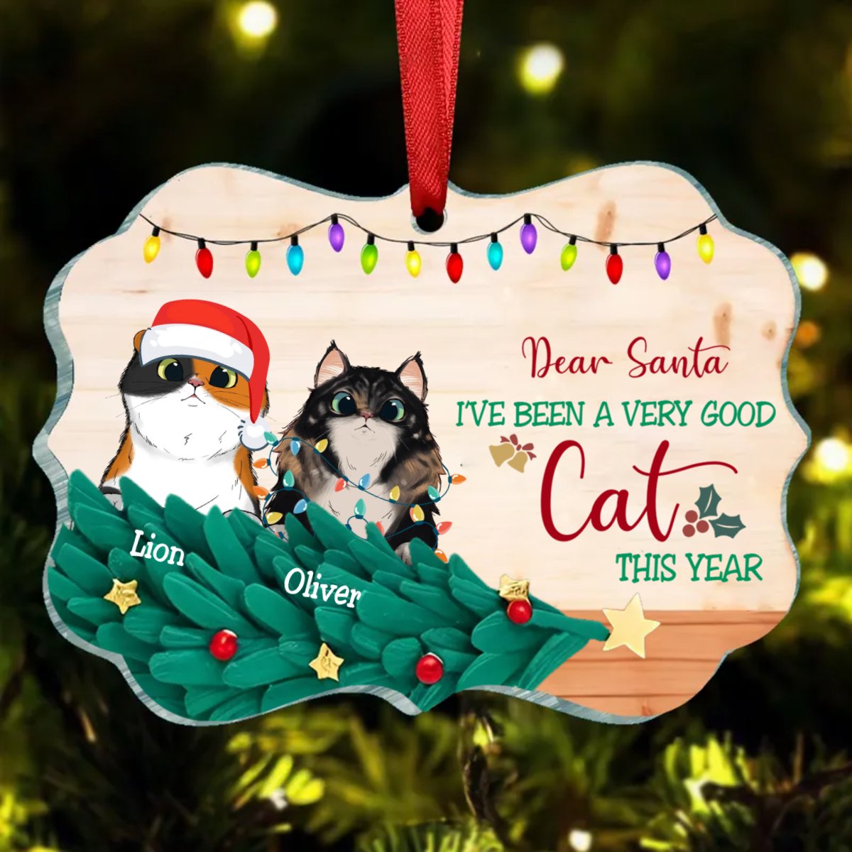 Cat Lovers - I've Been A Very Good Cat This Year - Personalized Ornament - Makezbright Gifts