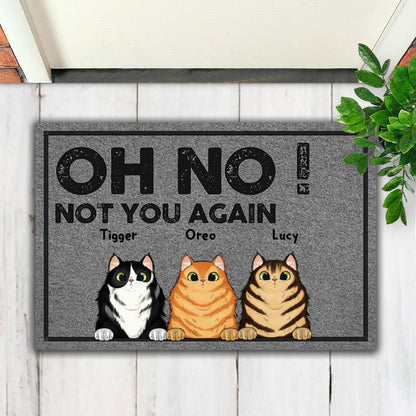 Cat Lovers - Oh No! Not You Again - Personalized Doormat - Makezbright Gifts