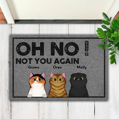 Cat Lovers - Oh No! Not You Again - Personalized Doormat - Makezbright Gifts