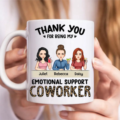 Colleagues - Thank You For Being My Emotional Support Coworker - Personalized Mug - Makezbright Gifts