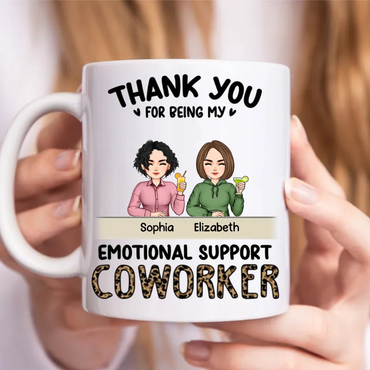 Colleagues - Thank You For Being My Emotional Support Coworker - Personalized Mug - Makezbright Gifts