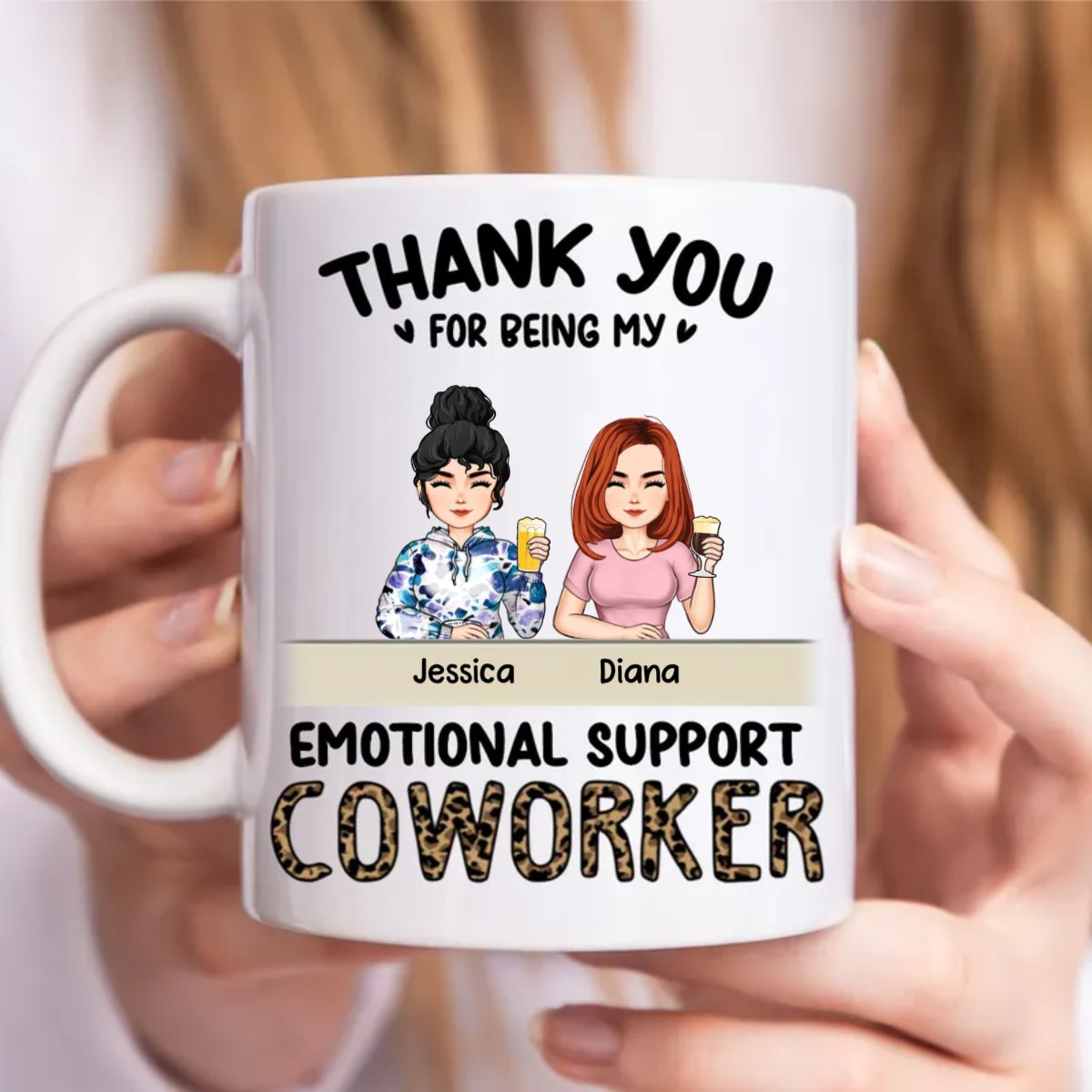 Colleagues - Thank You For Being My Emotional Support Coworker - Personalized Mug - Makezbright Gifts