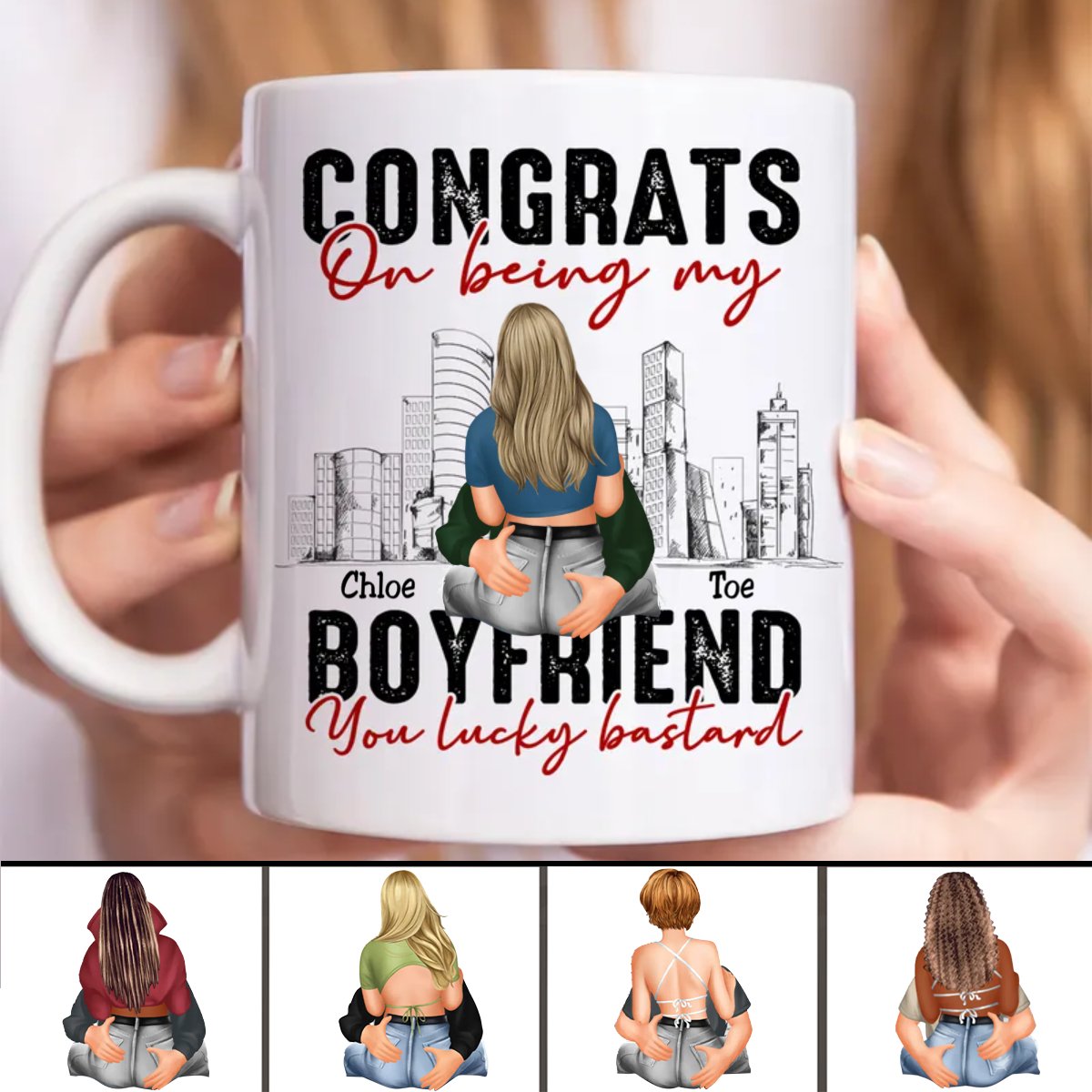 Congrats On Being My Boyfriend - Personalized Mug (NV) - Makezbright Gifts