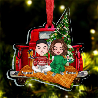 Couple - All I Want For Christmas Is You - Personalized Acrylic Ornament - Makezbright Gifts