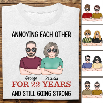 Couple - Annoying Each Other For Years And Still Going Strong - Personalized T - Shirt - Makezbright Gifts