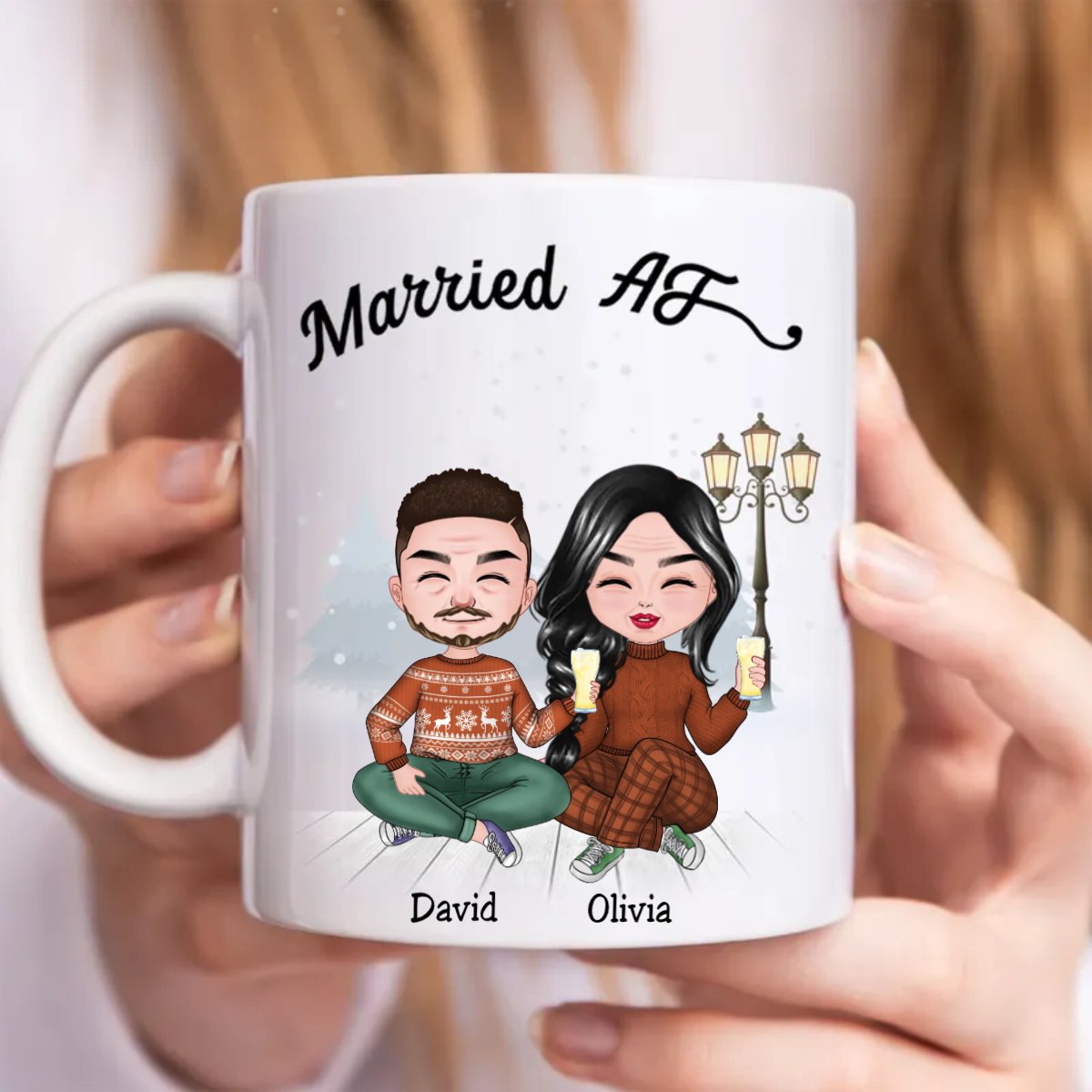 Couple - Christmas Couple Married AF - Personalized Mug (TC) - Makezbright Gifts