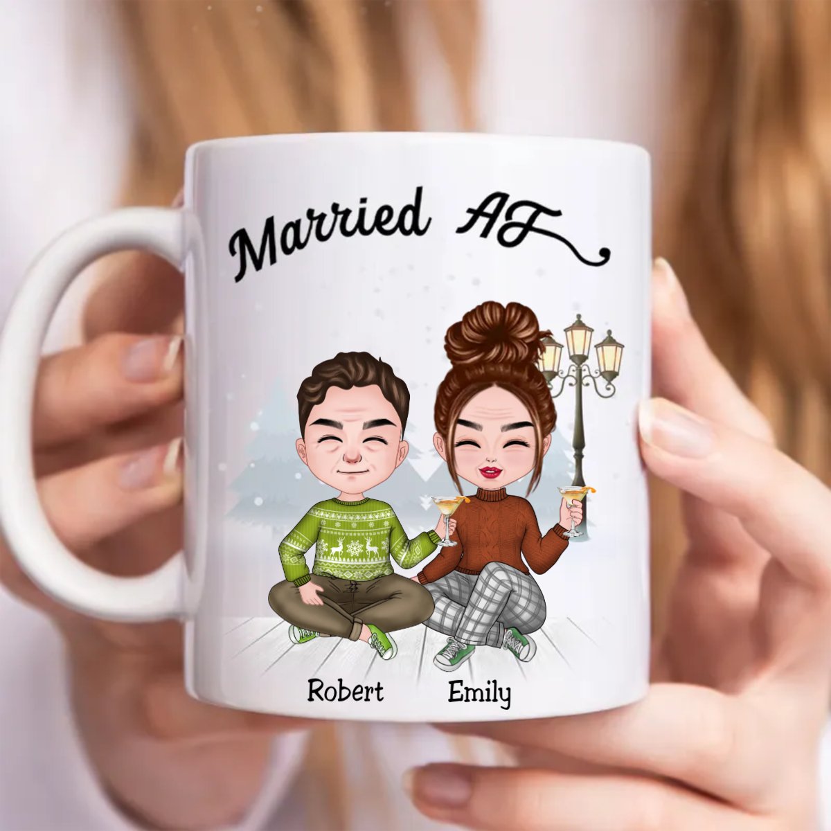 Couple - Christmas Couple Married AF - Personalized Mug (TC) - Makezbright Gifts