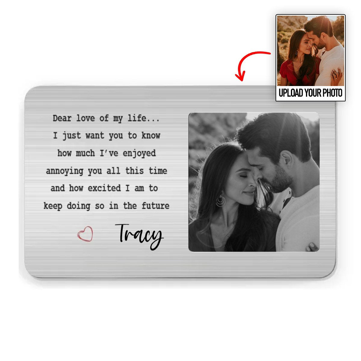 Couple - Custom Photo Dear Love Of My Life - Personalized Aluminum Wallet Card (HJ) - Makezbright Gifts