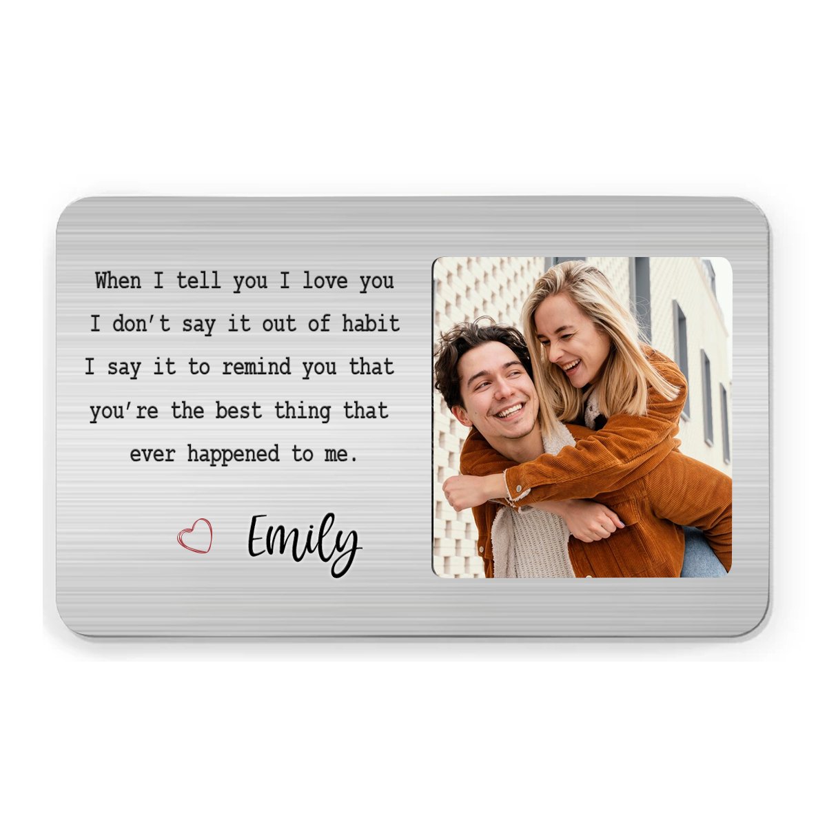 Couple - Custom Photo Dear Love Of My Life - Personalized Aluminum Wallet Card (HJ) - Makezbright Gifts