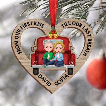 Couple - From Our First Kiss Till Our Last Breath - Personalized Acrylic Ornament - Makezbright Gifts