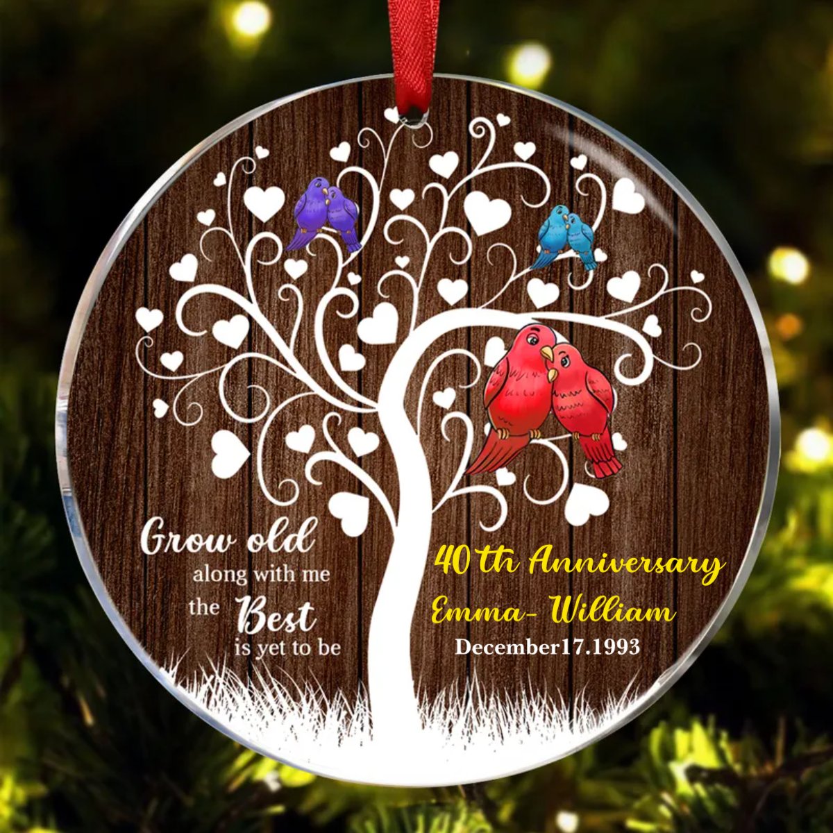 Couple - Grow Old Anniversary - Personalized Circle Ornament - Makezbright Gifts