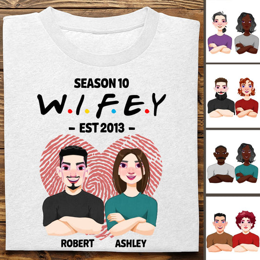 Couple - Hubby Wifey Season V2 - Personalized Unisex T - shirt - Makezbright Gifts