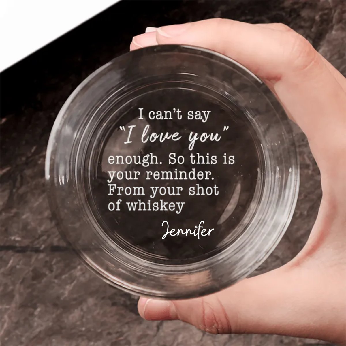 Couple - I Can't Say I Love You Enough This Is Your Reminder - Personalized Engraved Whiskey Glass - Makezbright Gifts