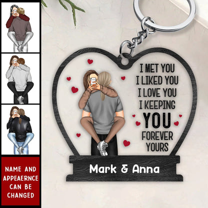 Couple - I Met You I Liked You - Personalized Acrylic Custom Keychain (TB) - Makezbright Gifts