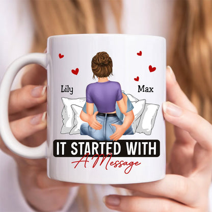 Couple - It Started With A Message Romantic Couples - Personalized Mug (II) - Makezbright Gifts