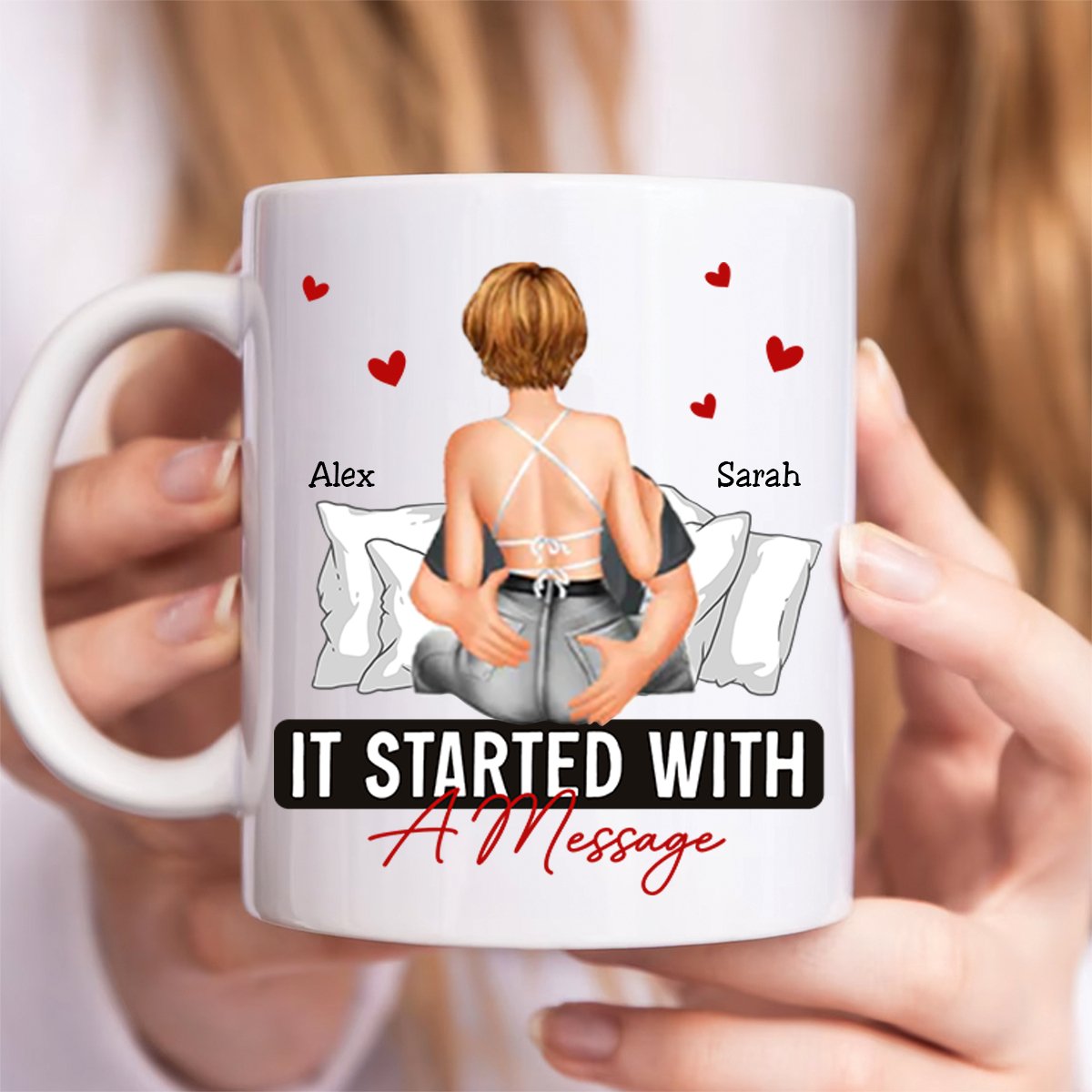 Couple - It Started With A Message Romantic Couples - Personalized Mug (II) - Makezbright Gifts