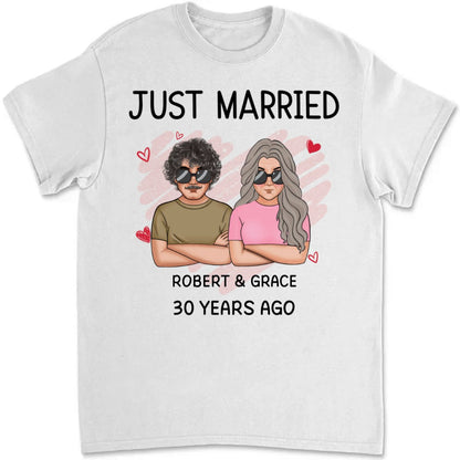 Couple - Just Married - Personalized T - Shirt (TB) - Makezbright Gifts