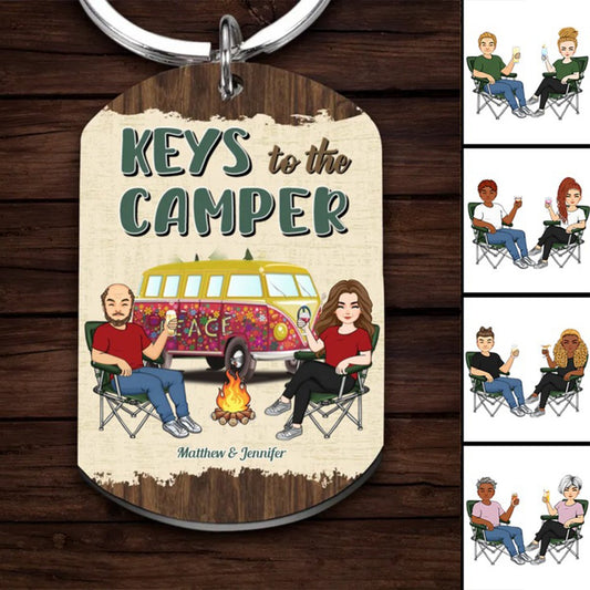 Couple - Keys To The Camper - Personalized Keychain (HN) - Makezbright Gifts