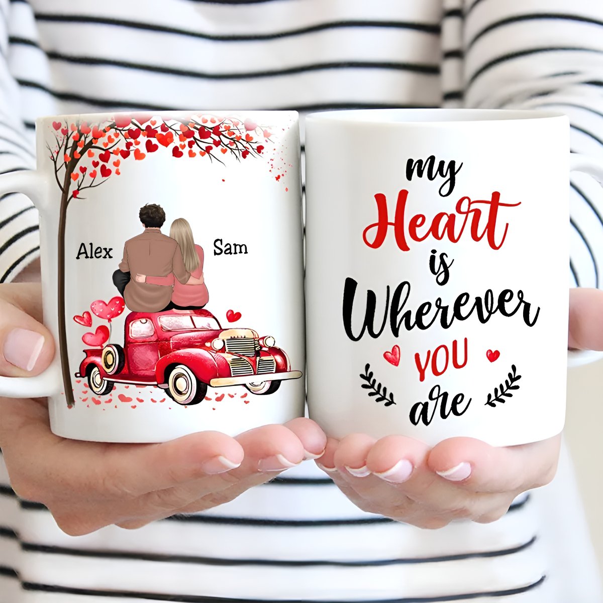 Couple - My Heart Is Wherever You Are - Personalized Mug - Makezbright Gifts