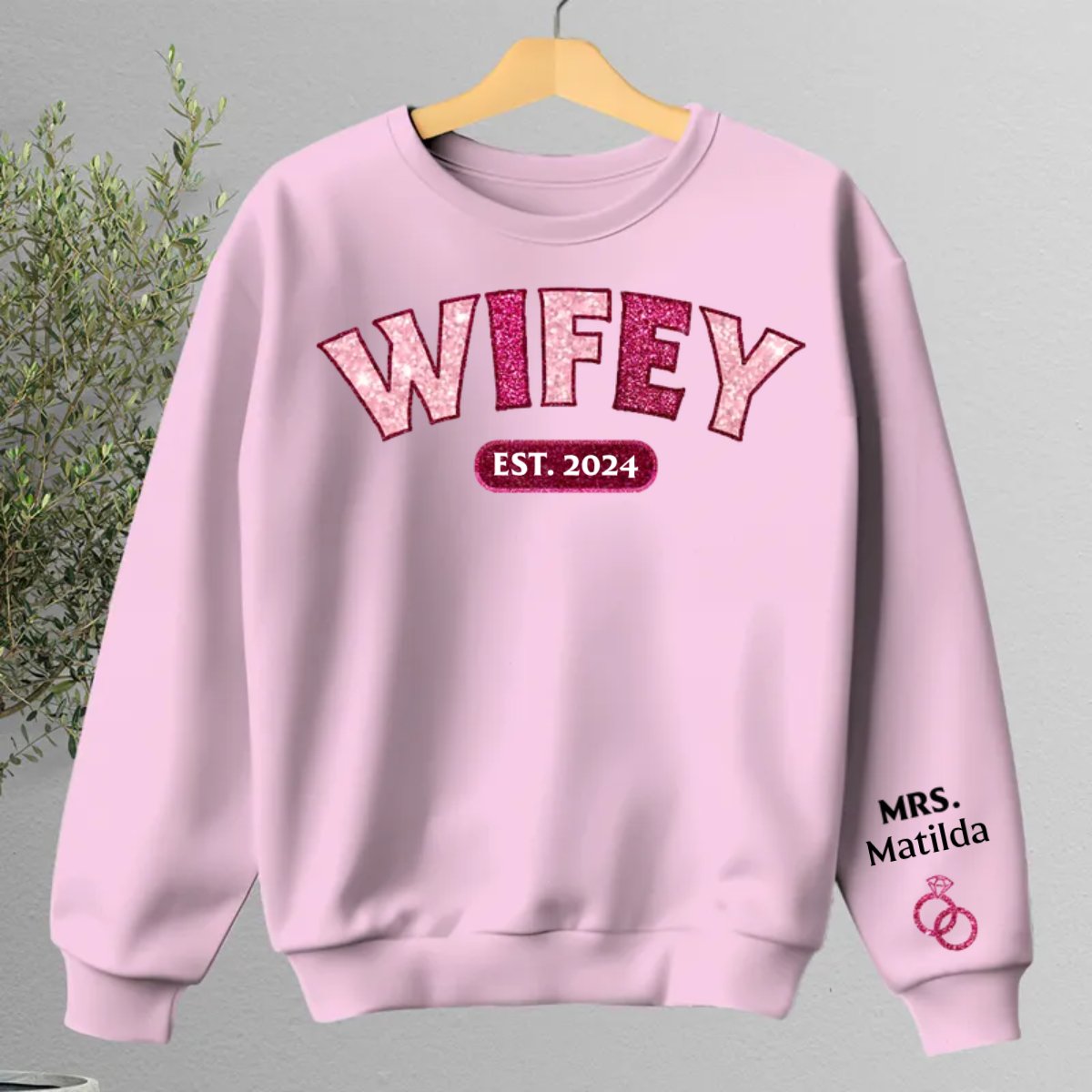 Couple - My Wifey There Is Love There Is Life - Personalized Sweater - Makezbright Gifts