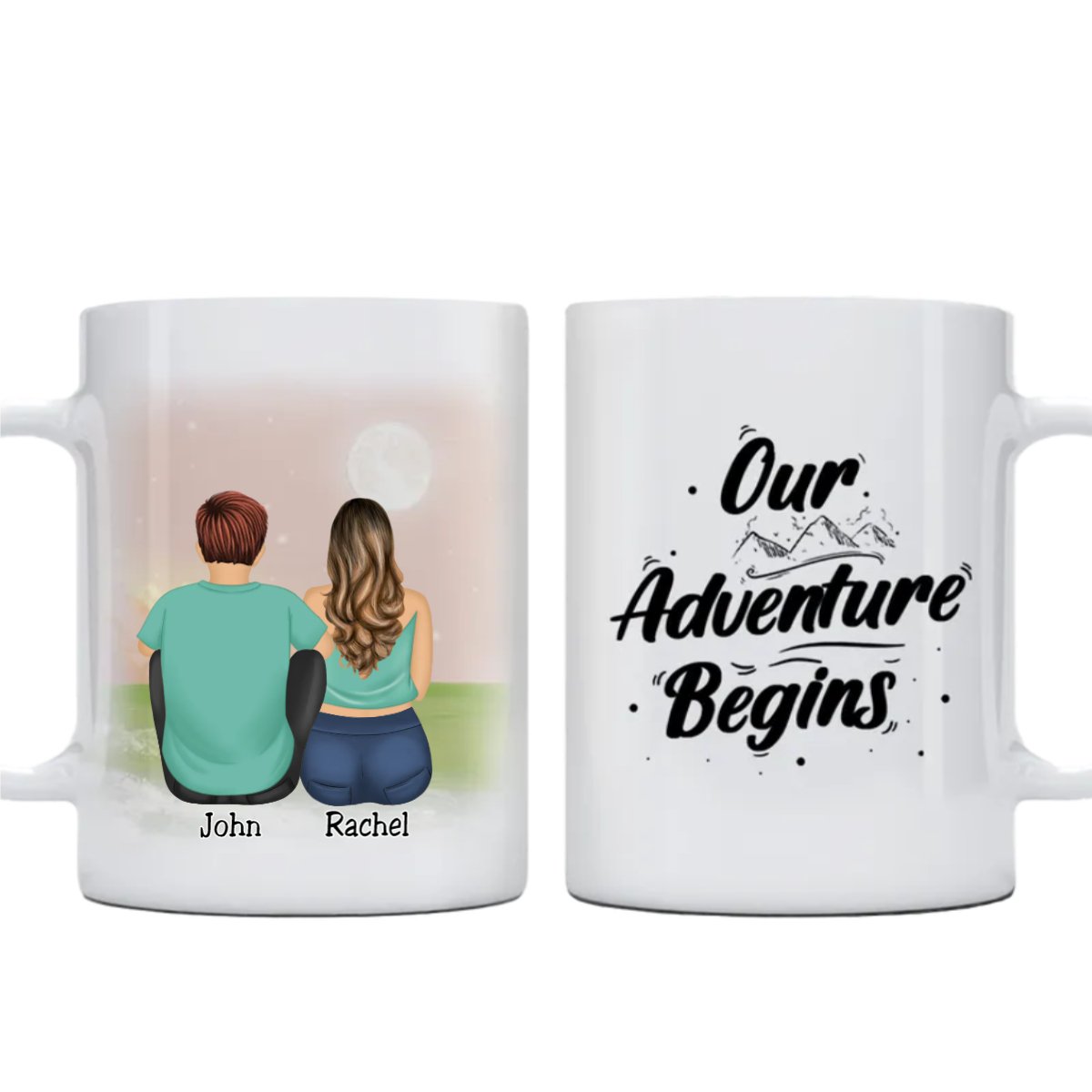 Couple - Our Adventure Begins - Personalized Married Mug (VER 2) - Makezbright Gifts