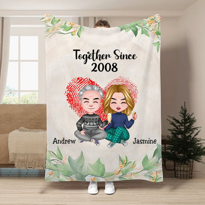 Couple - Together Since Husband And Wife - Personalized Blanket - Makezbright Gifts