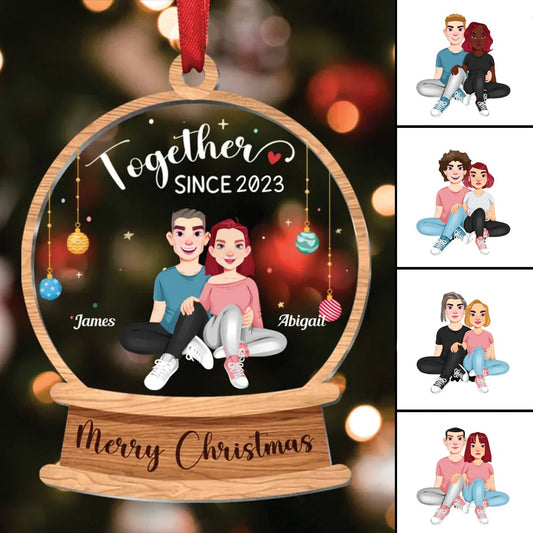 Couple - Together Since - Personalized Acrylic Ornament (ver. 2) - Makezbright Gifts