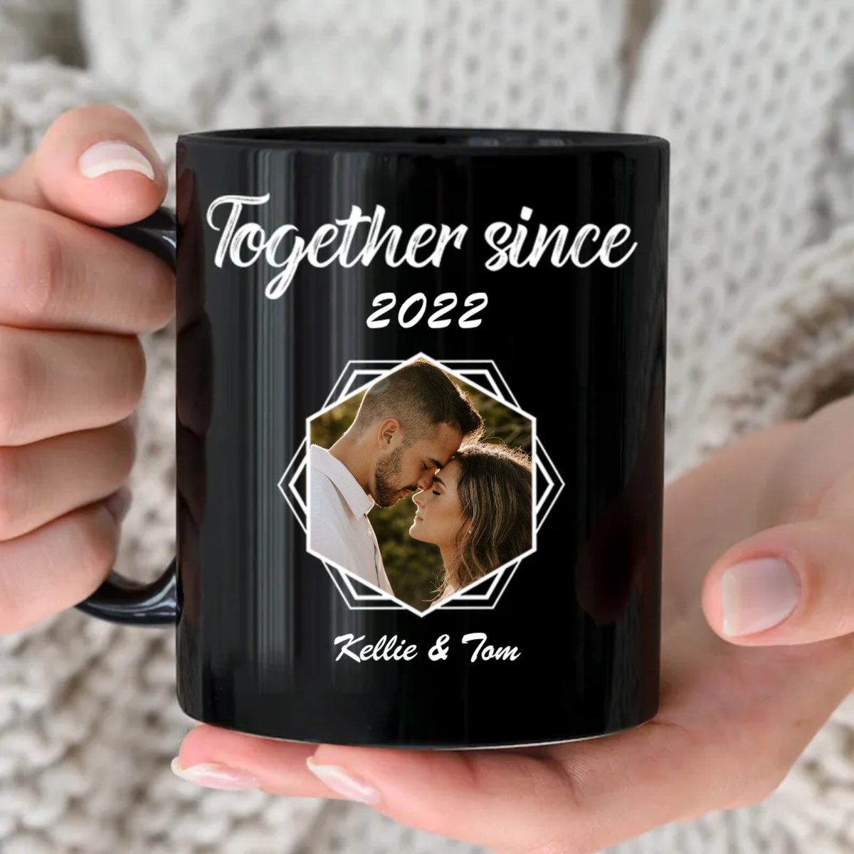 Couple - Together Since - Personalized Black Mug - Makezbright Gifts