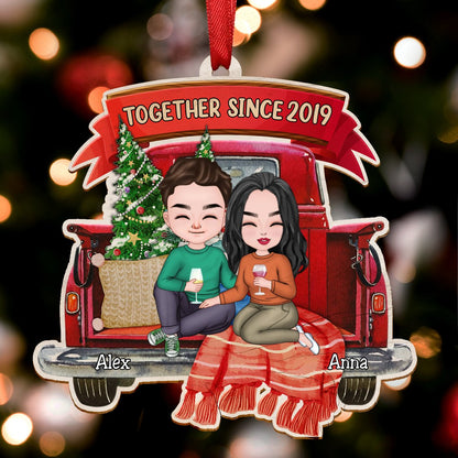 Couple - Together Since - Truck Back View Personalized Ornament - Makezbright Gifts