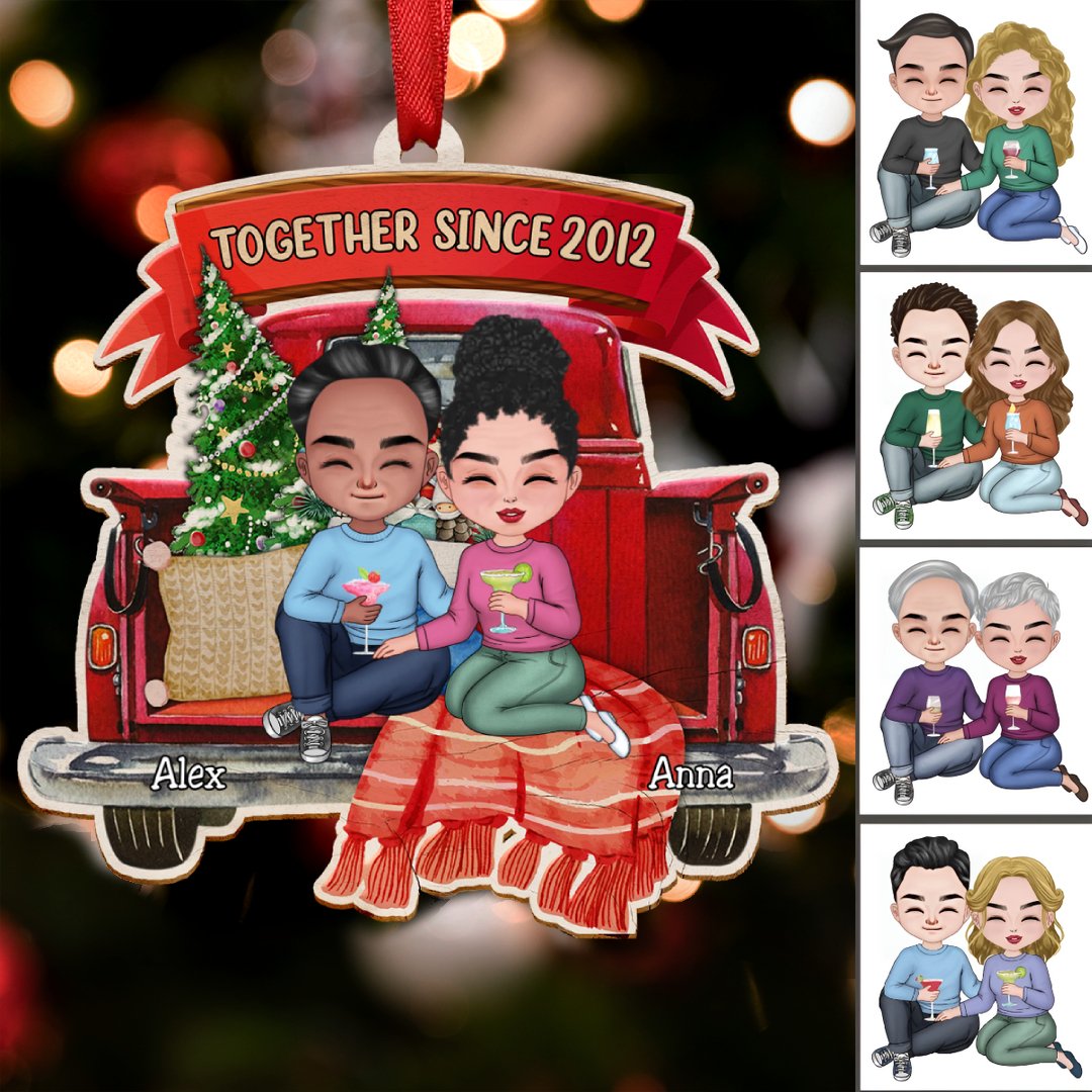 Couple - Together Since - Truck Back View Personalized Ornament - Makezbright Gifts