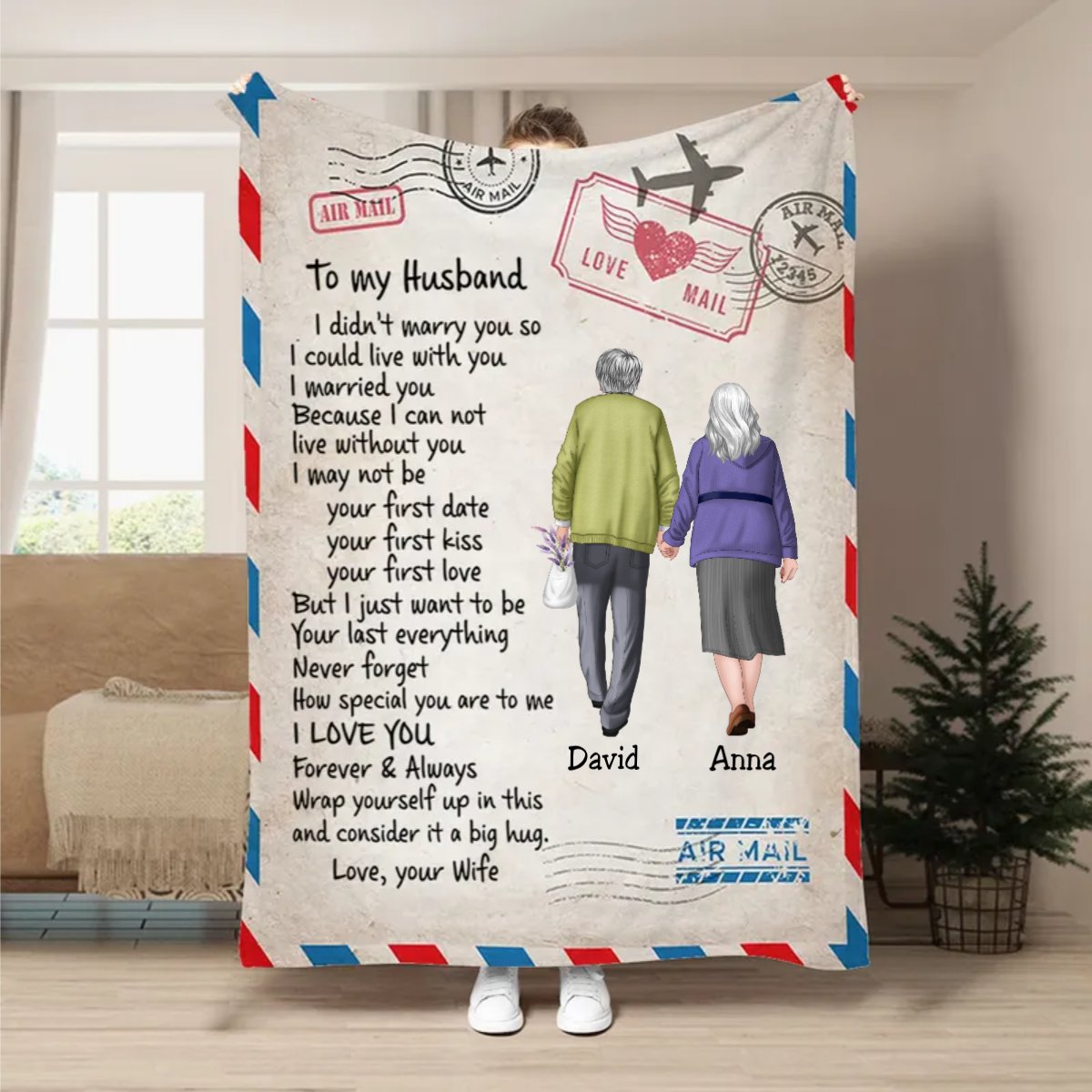 Couple - Wrap Yourself Up In This Blanket - Personalized Blanket - Makezbright Gifts