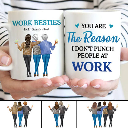 Coworkers - You Are The Reason I Don't Punch People At Work - Personalized Mug - Makezbright Gifts