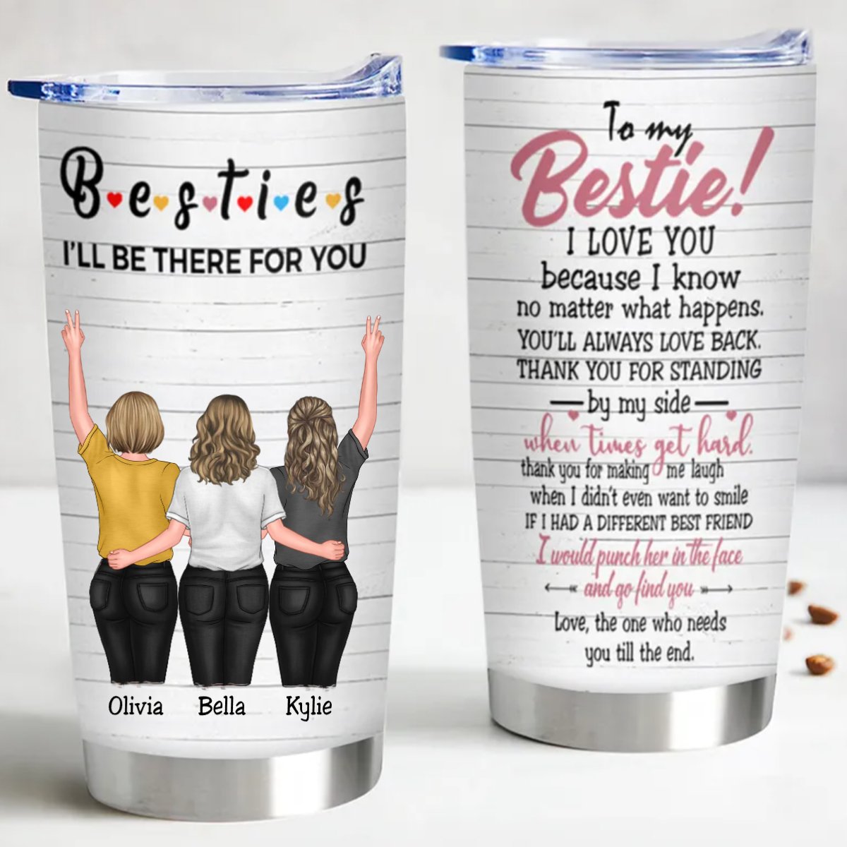 Custom 20oz Tumbler - Best Friends Edition - Makezbright Gifts