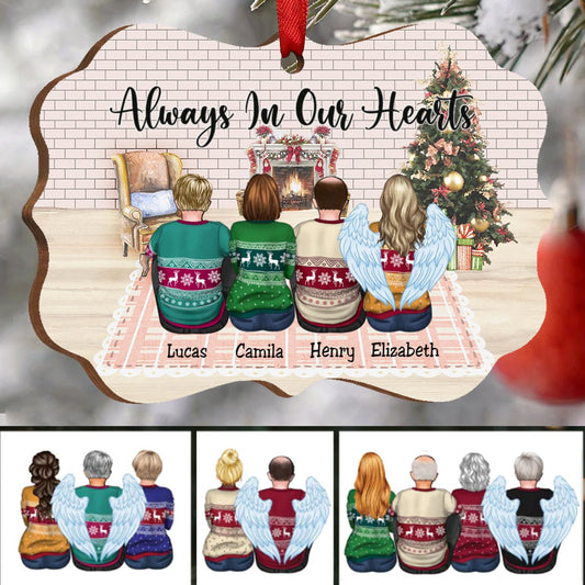 Custom Ornament - Always In Our Hearts - Personalized Christmas Ornament - Makezbright Gifts