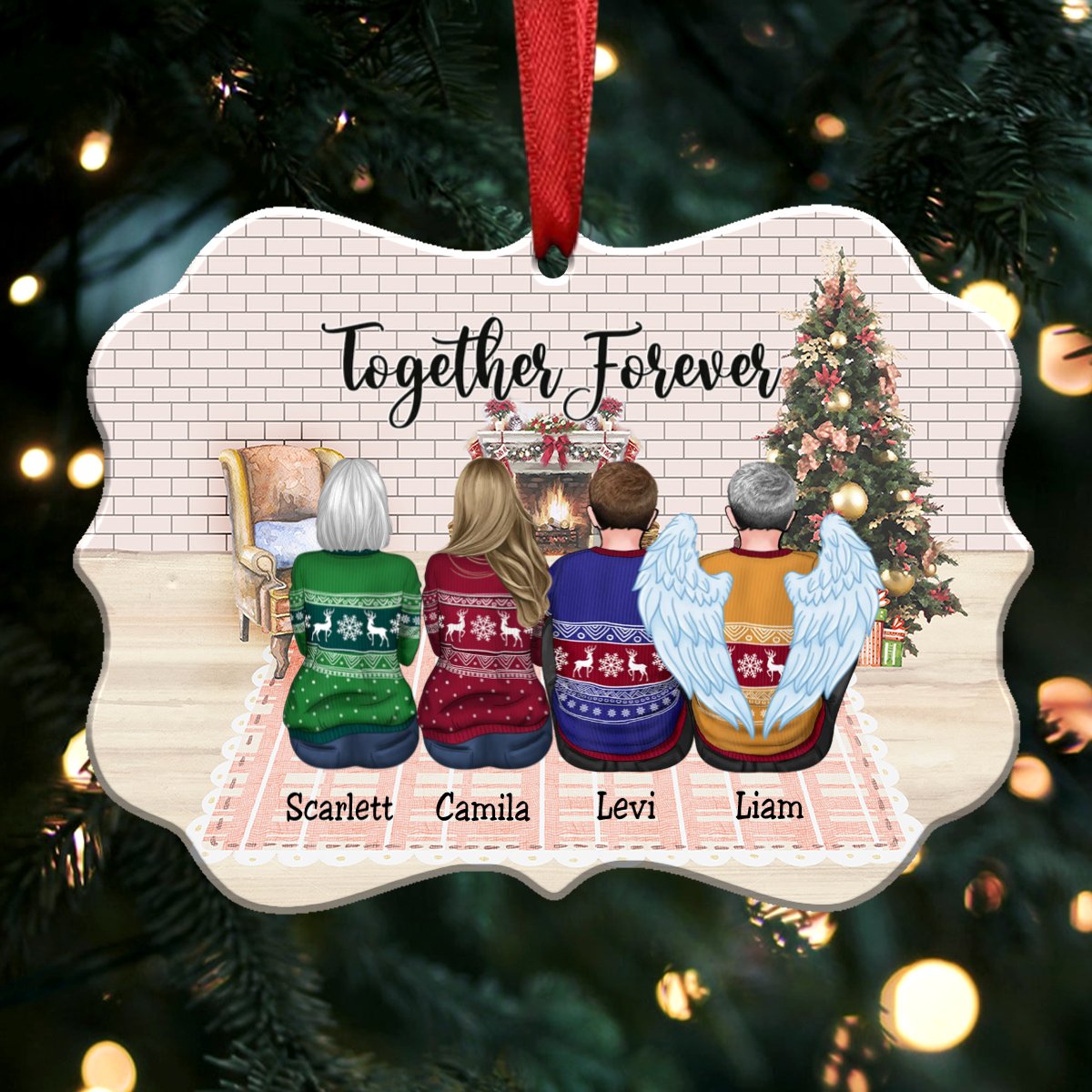 Custom Ornament - Together Forever - Personalized Christmas Ornament - Makezbright Gifts