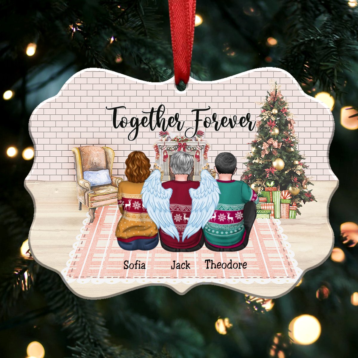 Custom Ornament - Together Forever - Personalized Christmas Ornament - Makezbright Gifts