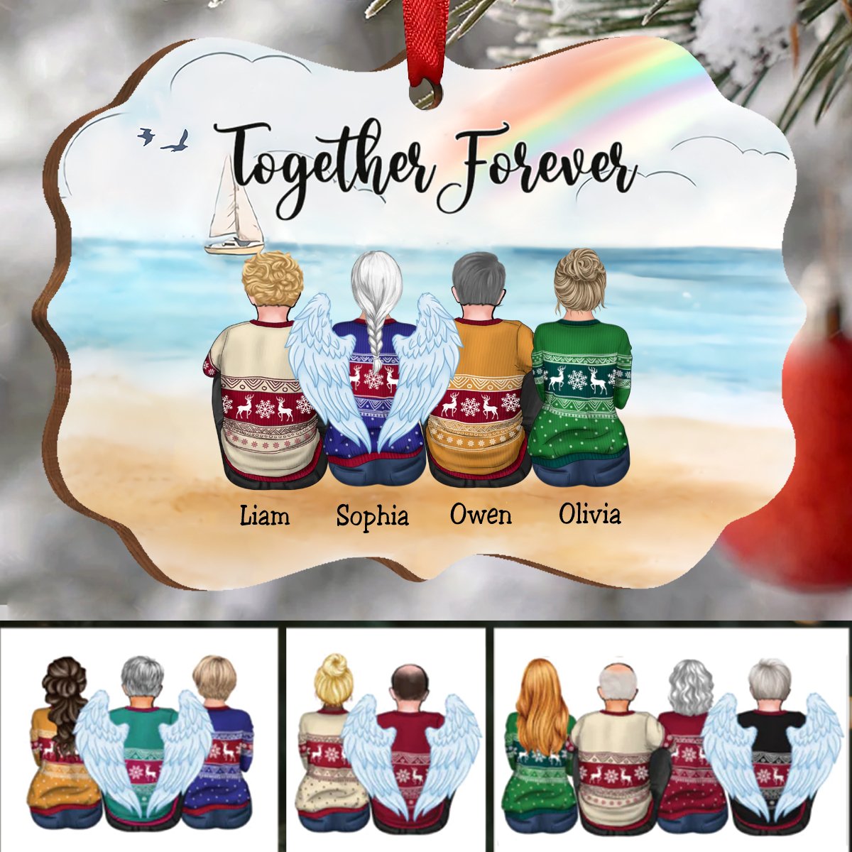 Custom Ornament - Together Forever - Personalized Christmas Ornament (S2L) - Makezbright Gifts