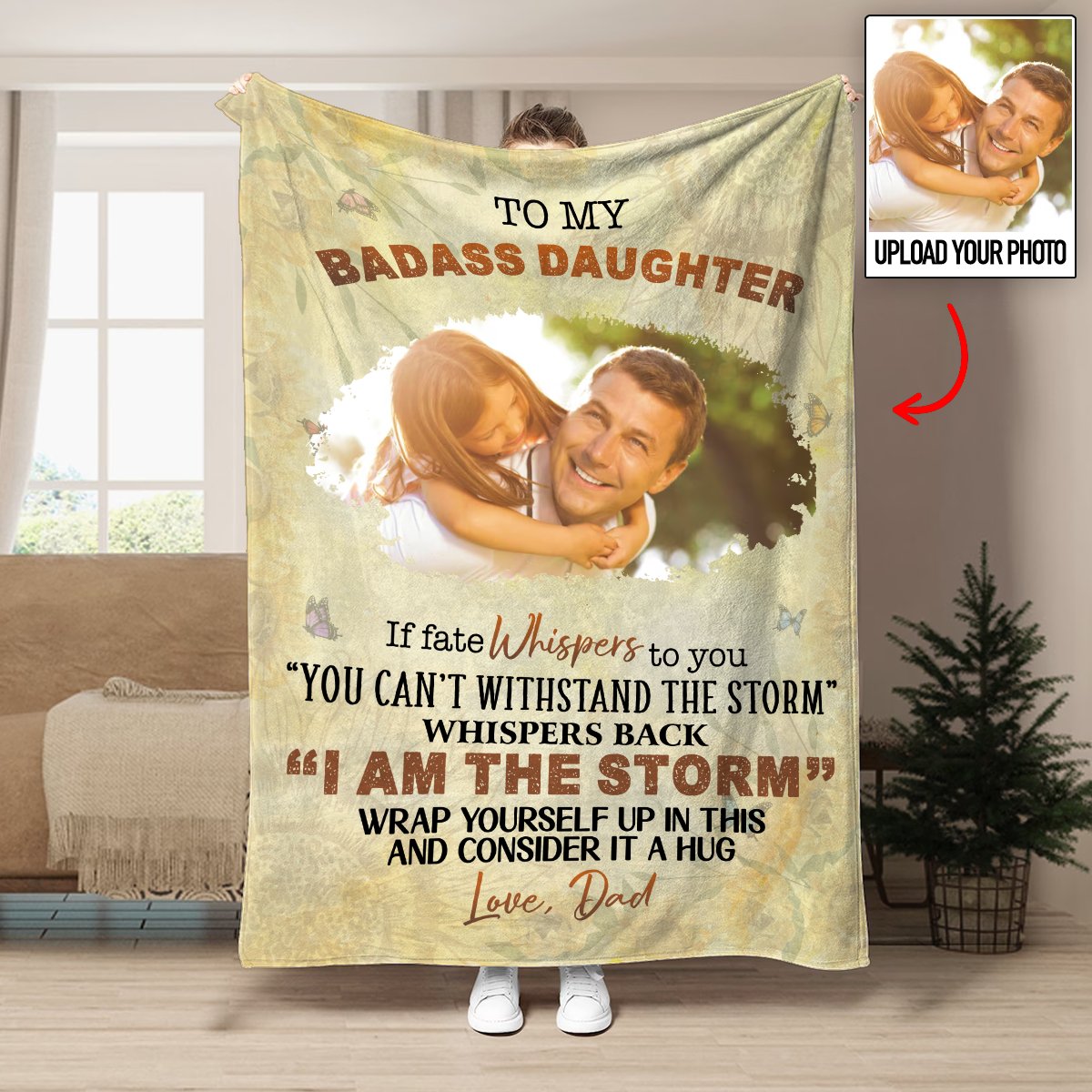 Daughter - To My Badass Daughter From Dad - Personalized Blanket - Makezbright Gifts