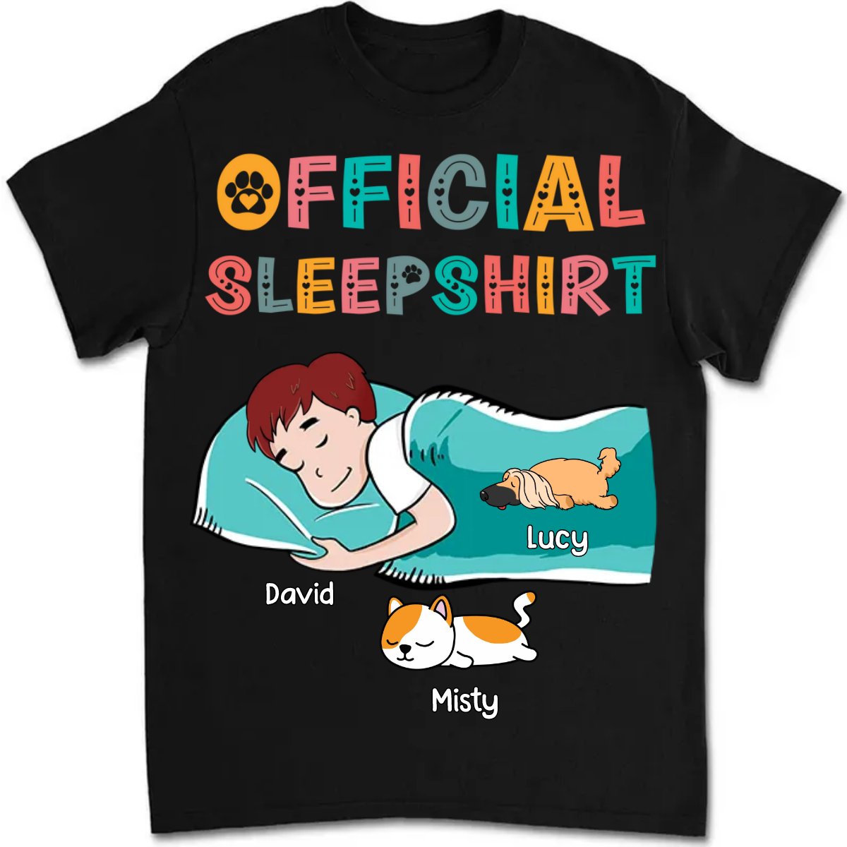 Dog / Cat Lovers - Official Sleepshirt - Personalized Unisex T - Shirt - Makezbright Gifts