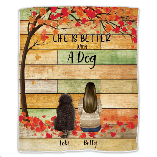 Dog - Life Is Better With A Dog - Personalized Blanket (Ver2) - Makezbright Gifts