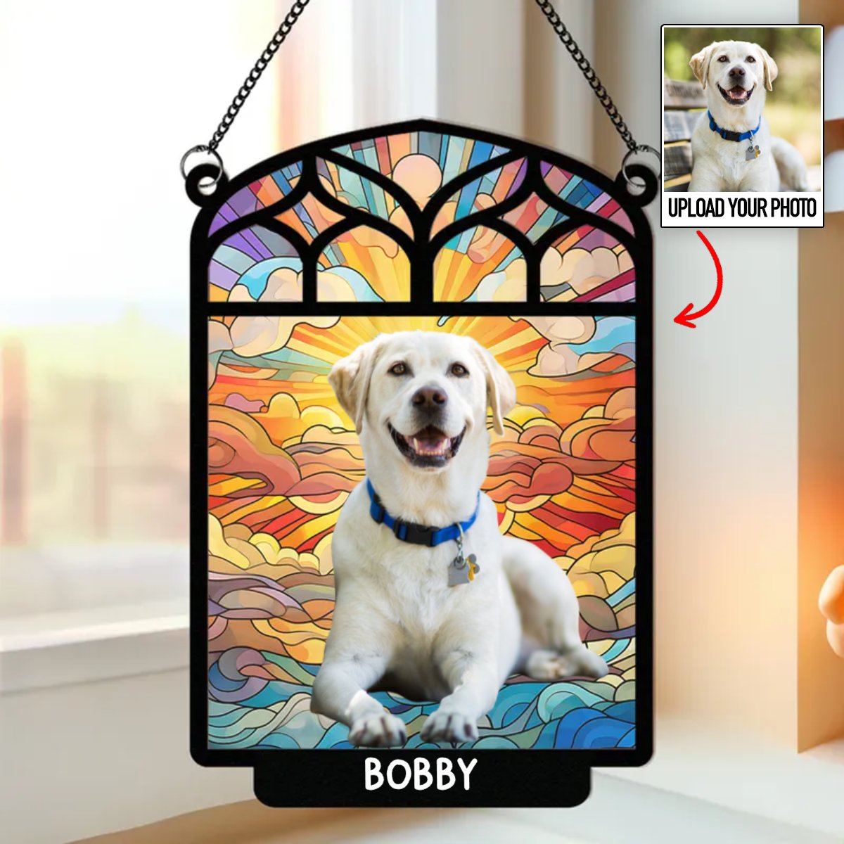 Dog Lovers - Always Be In Our Hearts - Personalized Window Hanging Suncatcher Ornament - Makezbright Gifts