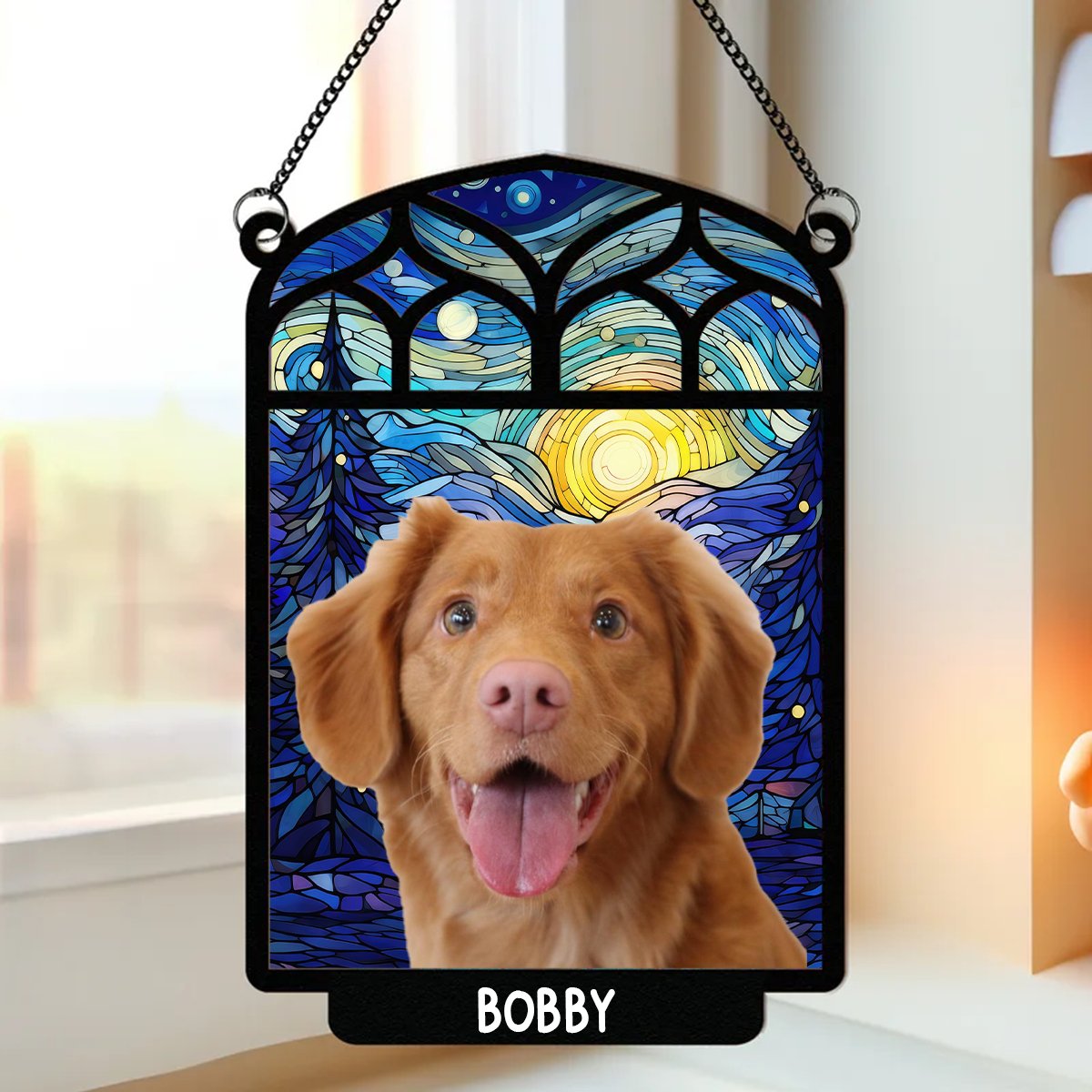 Dog Lovers - Always Be In Our Hearts - Personalized Window Hanging Suncatcher Ornament - Makezbright Gifts