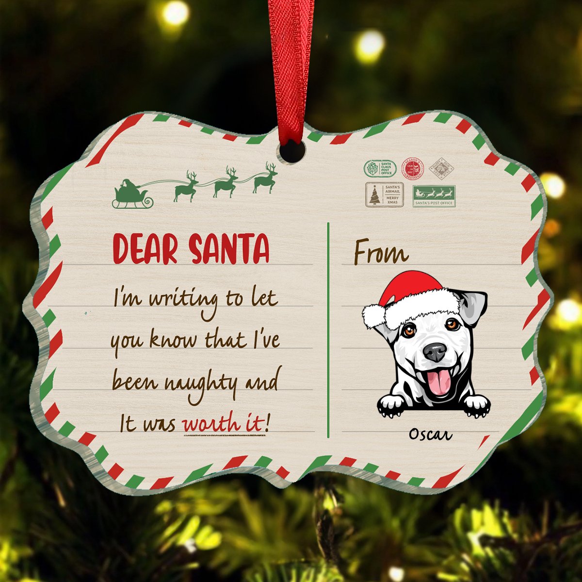 Dog Lovers - Been Naughty And Worth It - Personalized Ornament - Makezbright Gifts