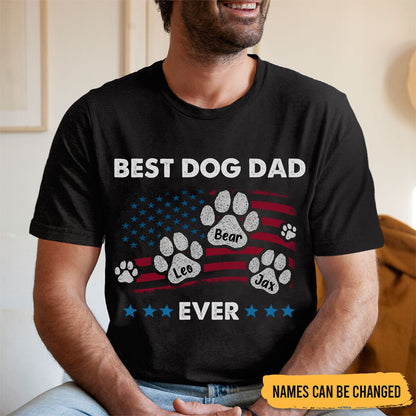 Dog Lovers - Best Dog Dad Ever - Personalized Unisex T - shirt, Hoodie, Sweatshirt - Makezbright Gifts