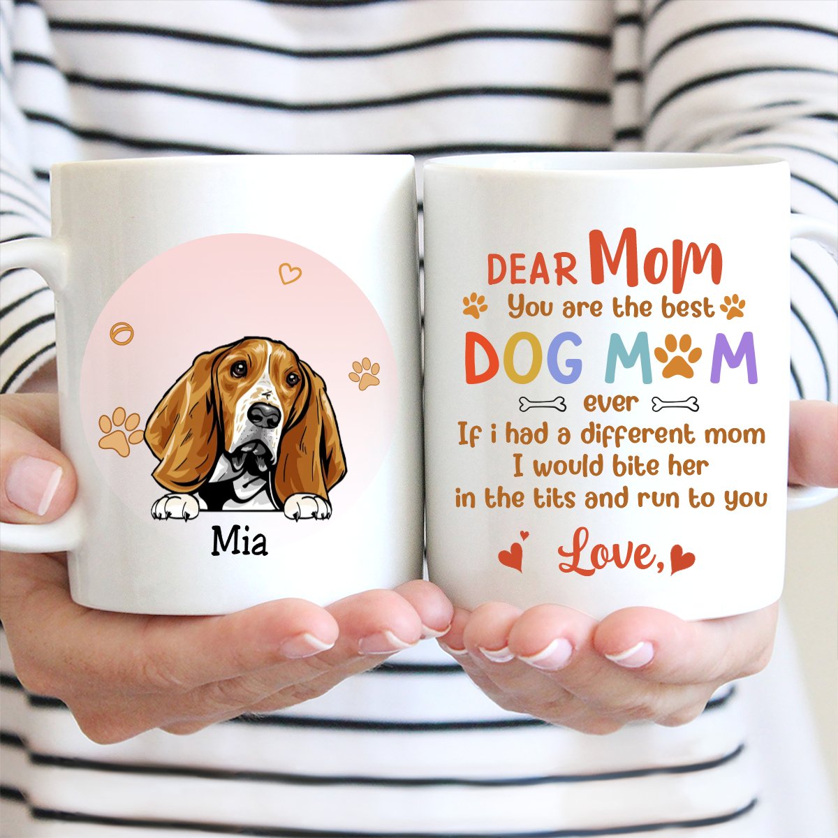 Dog Lovers - Best Dog Mom Ever - Personalized Mug - Makezbright Gifts