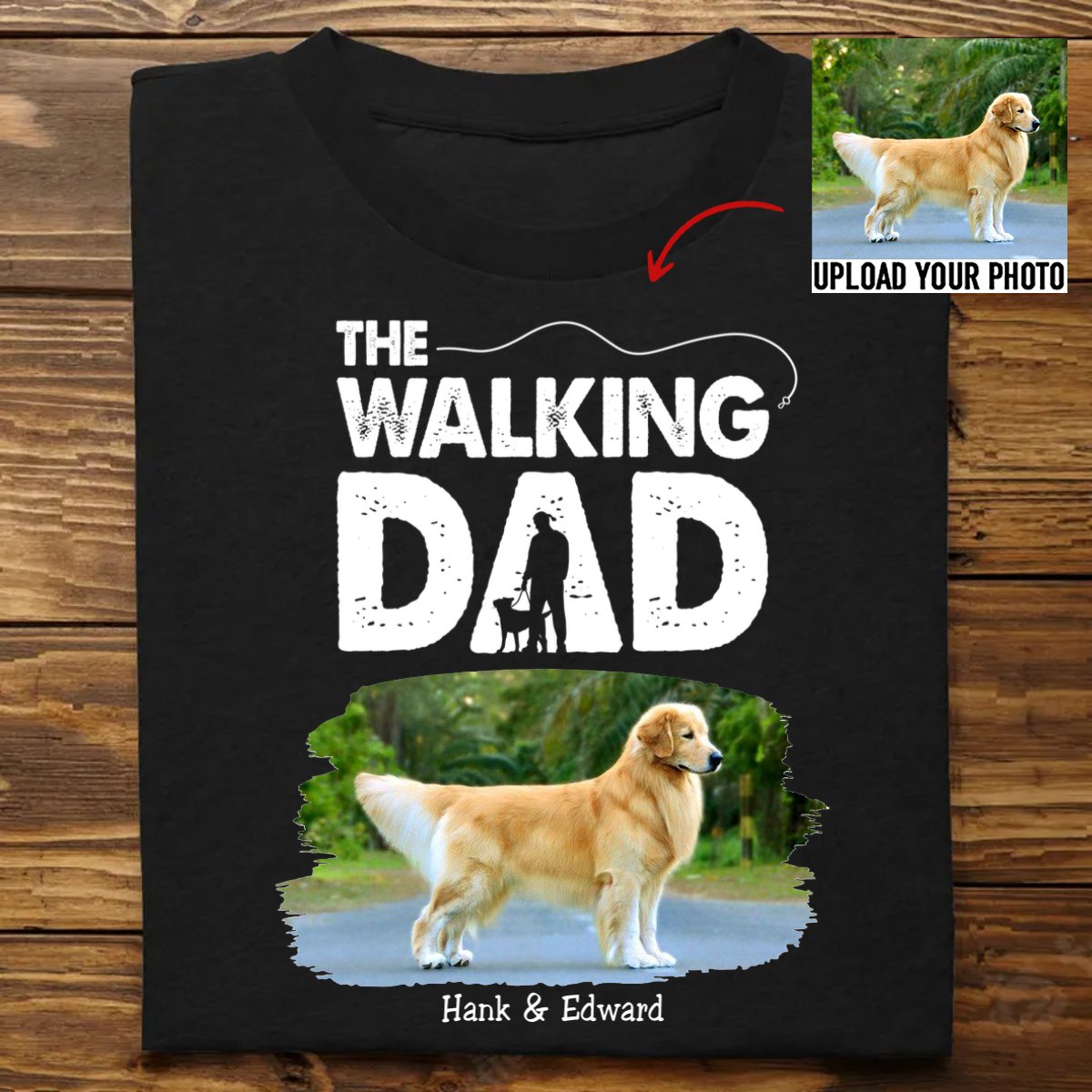 Dog Lovers - Custom Photo Full Time Dog Dad - Personalized Unisex T - shirt - Makezbright Gifts