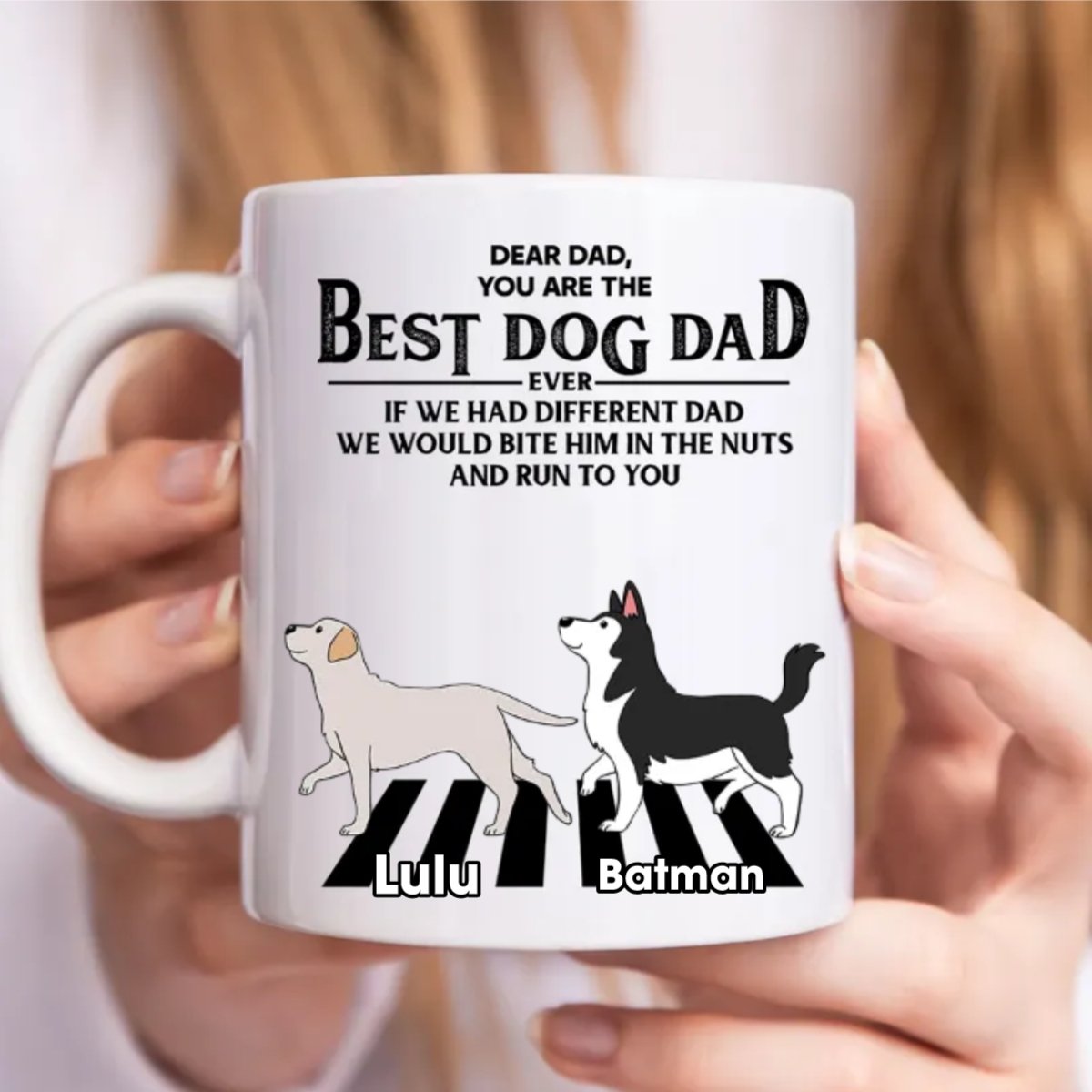 Dog Lovers - Dear Dad You Are The Best Dod Dad - Personalized Mug - Makezbright Gifts