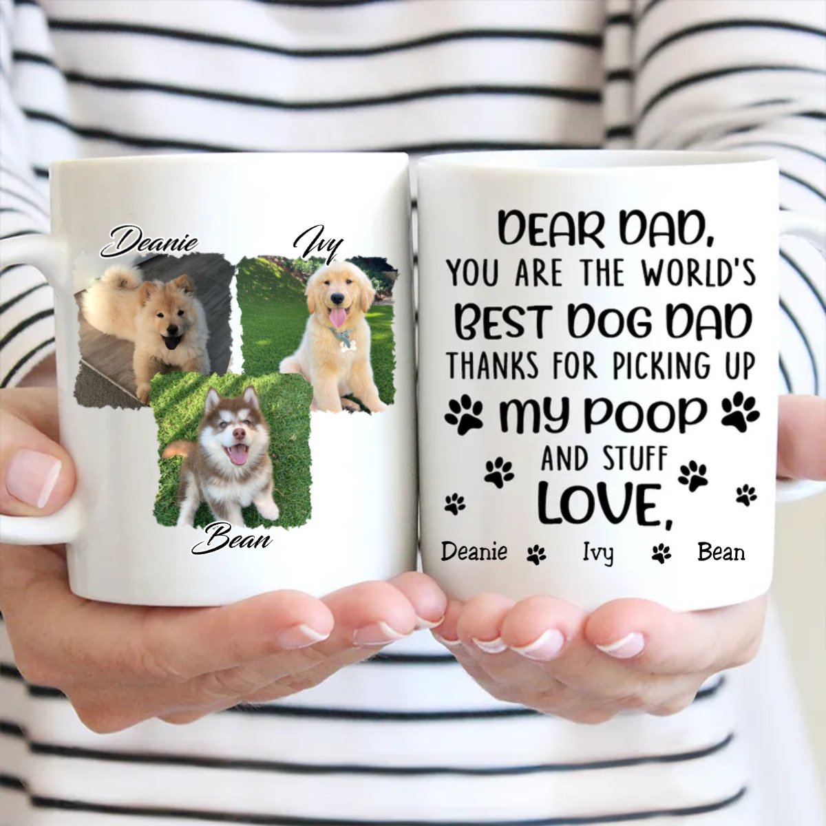 Dog Lovers - Dear Dad You Are The World's Best Dog Dad - Personalized Mug (HJ) - Makezbright Gifts