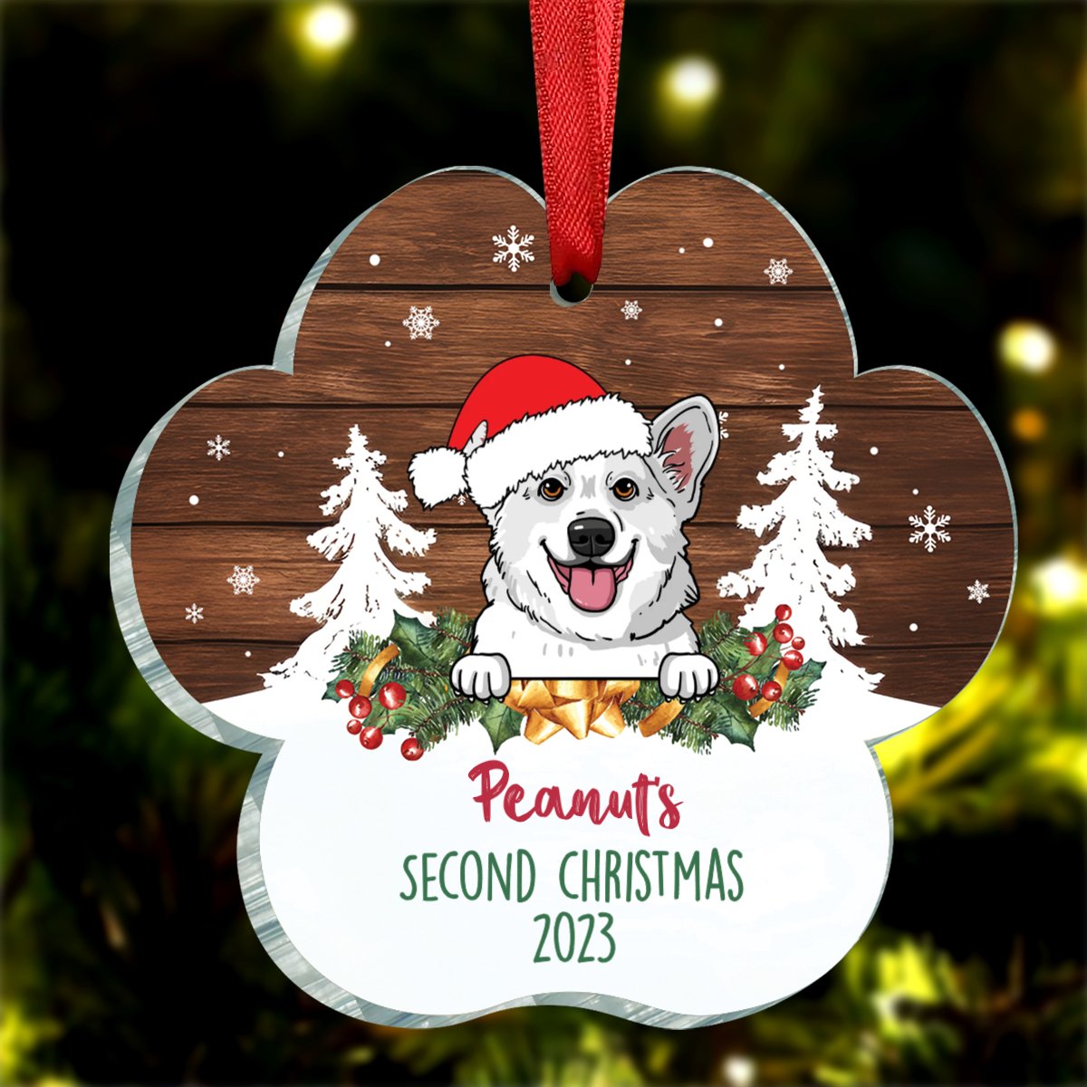 Dog Lovers - Dog Christmas - Personalized Acrylic Ornament - Makezbright Gifts