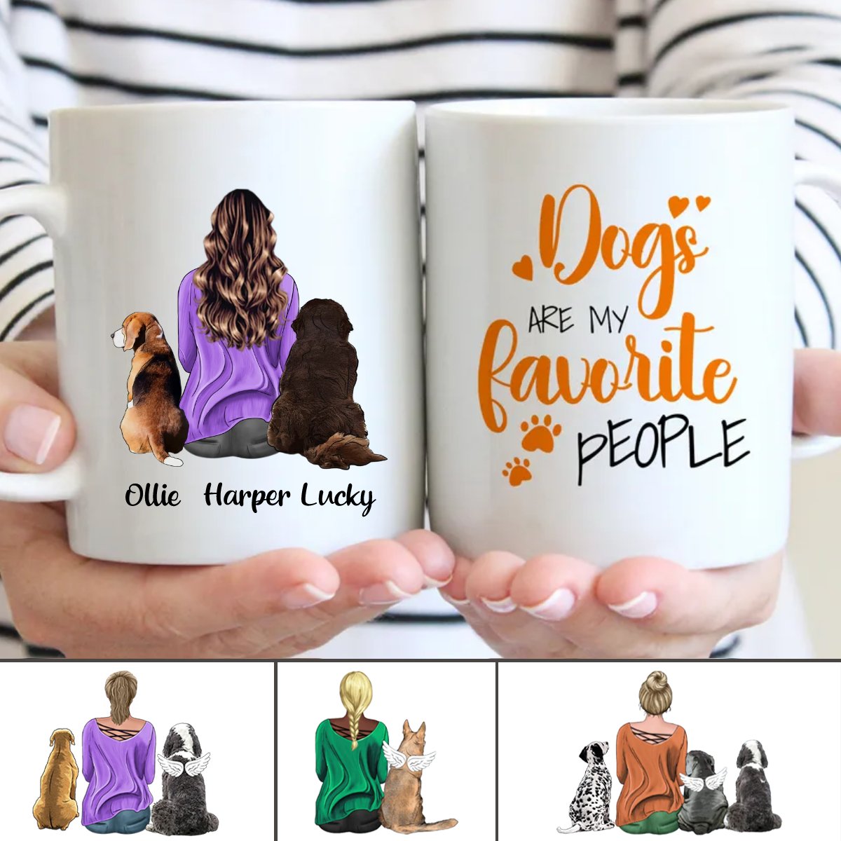 Dog Lovers - Dogs Are My Favorite People - Personalized Mug - Makezbright Gifts